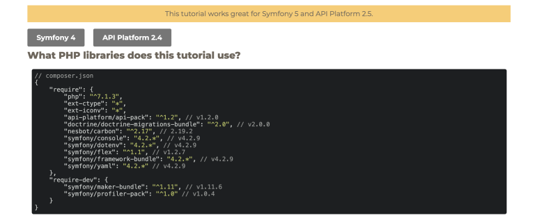 Now Exposed: composer.json & package.json for every Tutorial